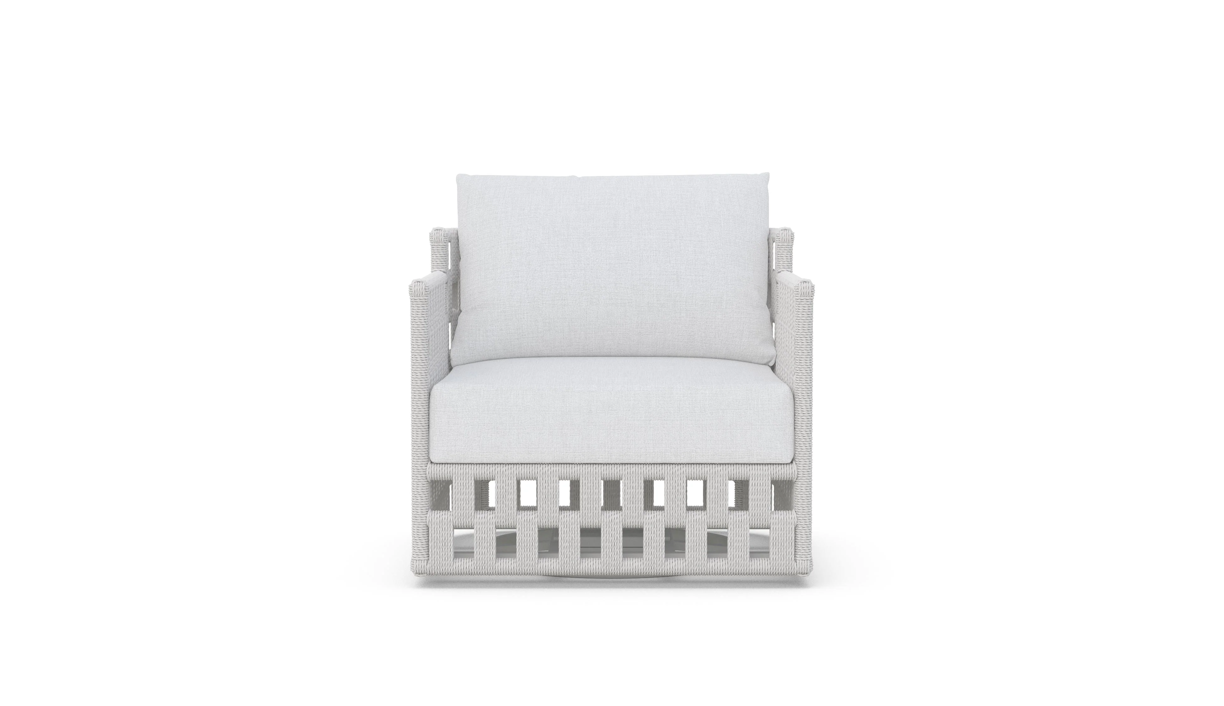 Santa Cruz 3 Pc | Swivel Club | Outdoor Lounge Setting | White Aluminium & Rope - Image 10