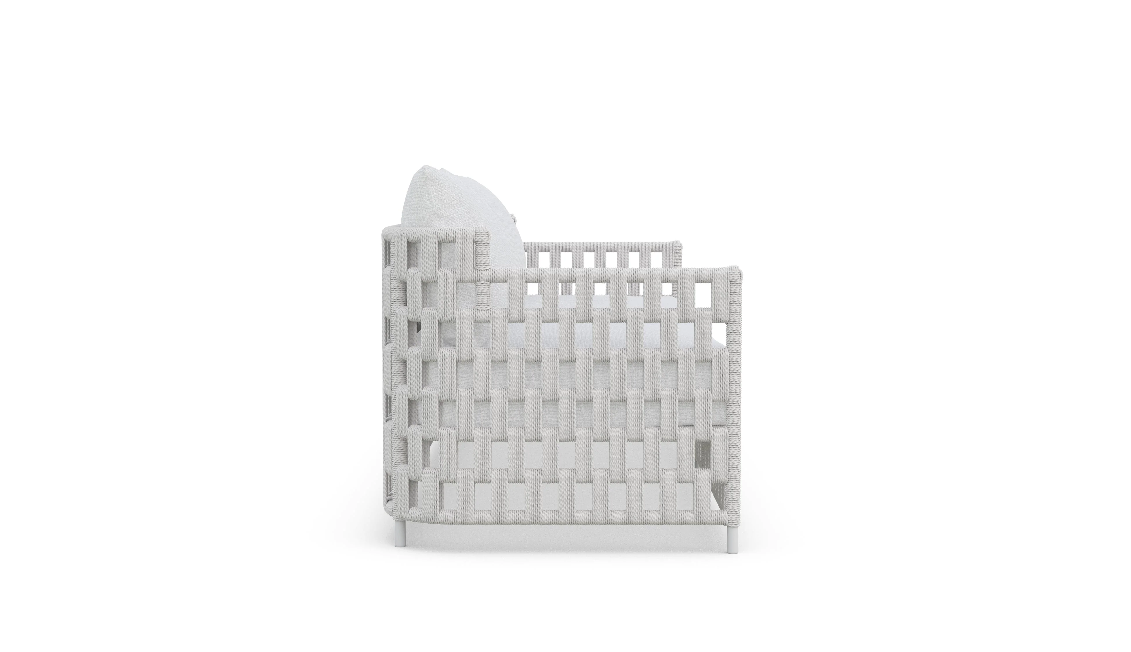 Santa Cruz 3 Pc | Swivel Club | Outdoor Lounge Setting | White Aluminium & Rope - Image 11
