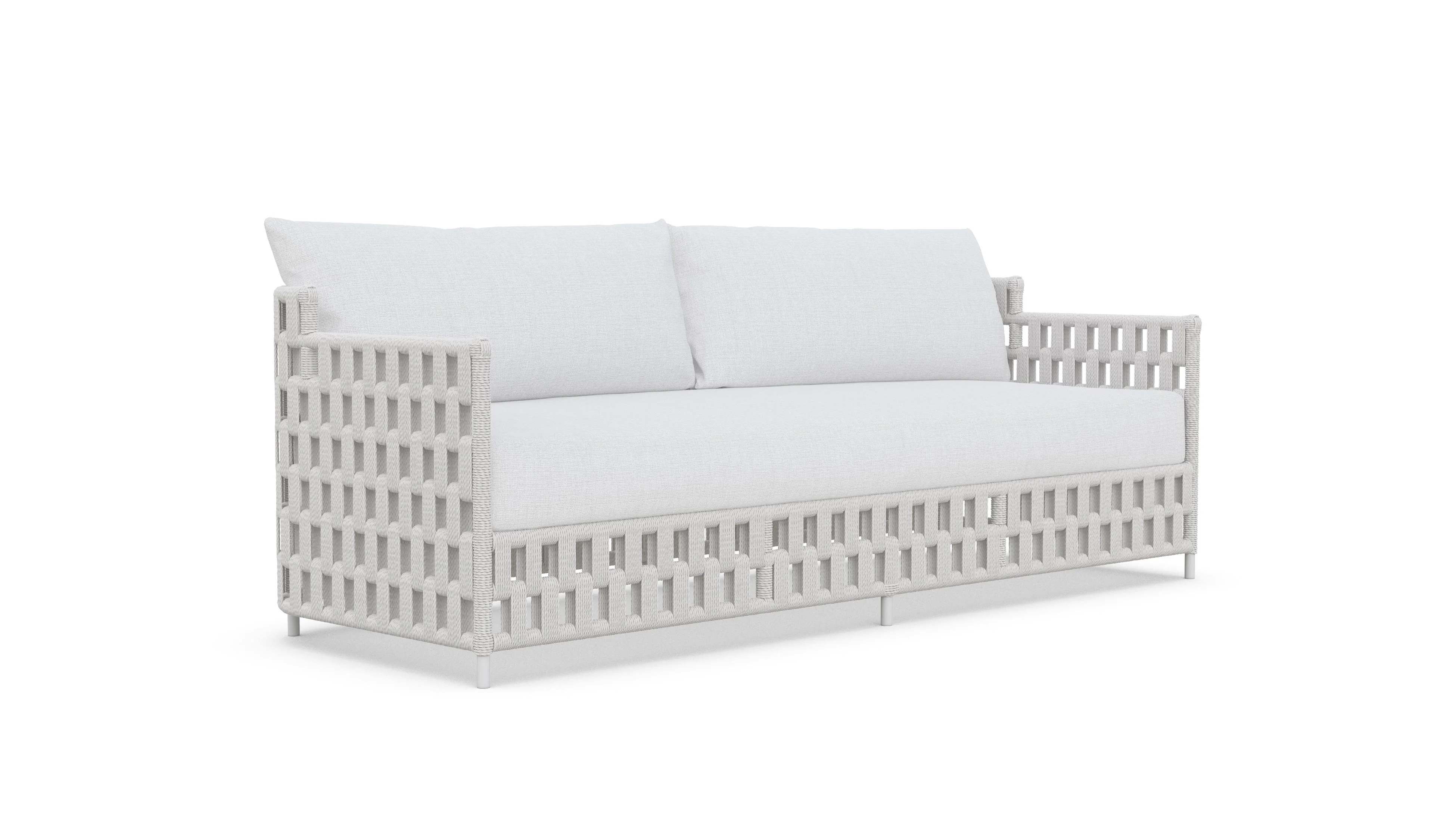 Santa Cruz 3 Pc | Swivel Club | Outdoor Lounge Setting | White Aluminium & Rope - Image 6