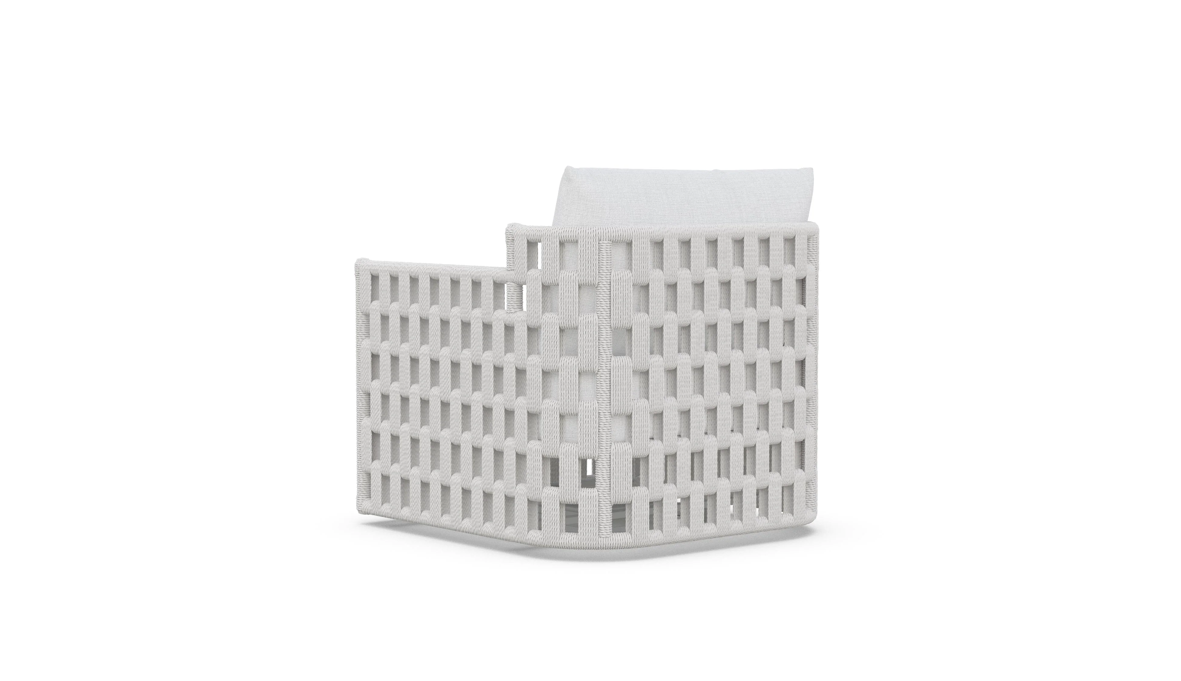 Santa Cruz 3 Pc | Swivel Club | Outdoor Lounge Setting | White Aluminium & Rope - Image 7