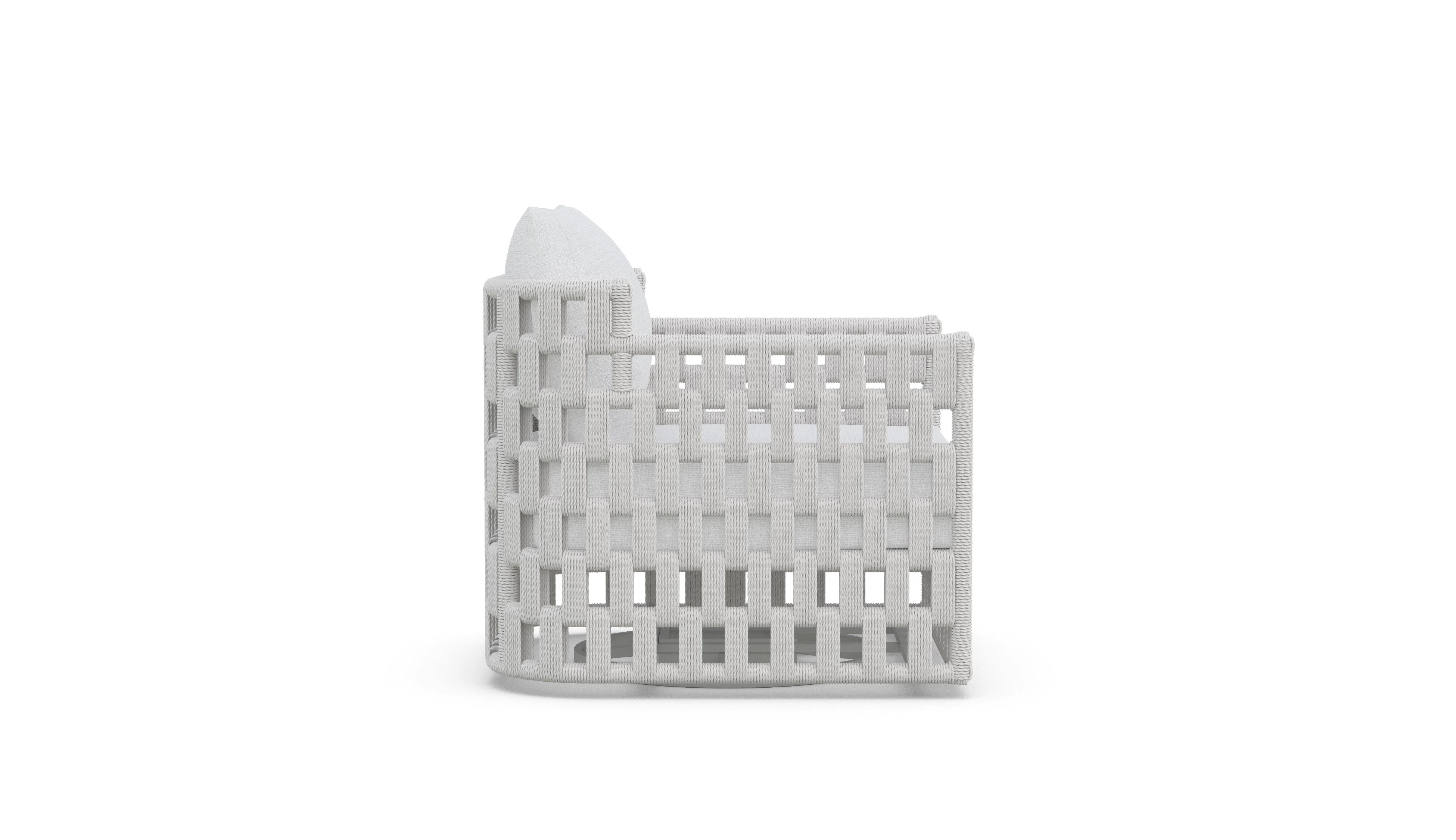 Santa Cruz 3 Pc | Swivel Club | Outdoor Lounge Setting | White Aluminium & Rope - Image 9